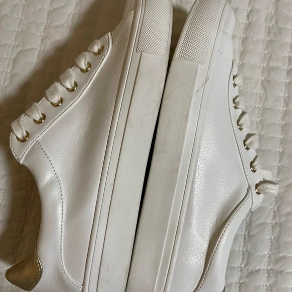 LOFT | White and Gold Sneakers - Picture 9 of 13